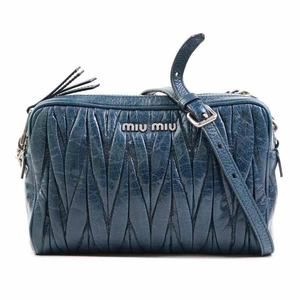 Miu Miu Bag Shoulder green blue Matelasse leather